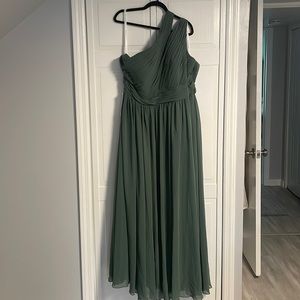 Azazie eucalyptus green one shoulder dress. Size 22. new with tags- never worn.